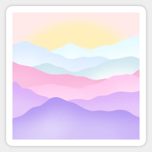 Mountains Pastel Rainbow Sticker